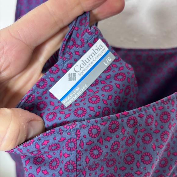 Columbia PFG Purple Cross Back Midi Dress Size L - Picture 5 of 8